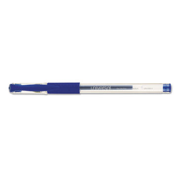 Universal™ Comfort Grip Gel Pen, Stick, Medium 0.7 Mm, Blue Ink, Clear Barrel, Dozen freeshipping - TVN Wholesale